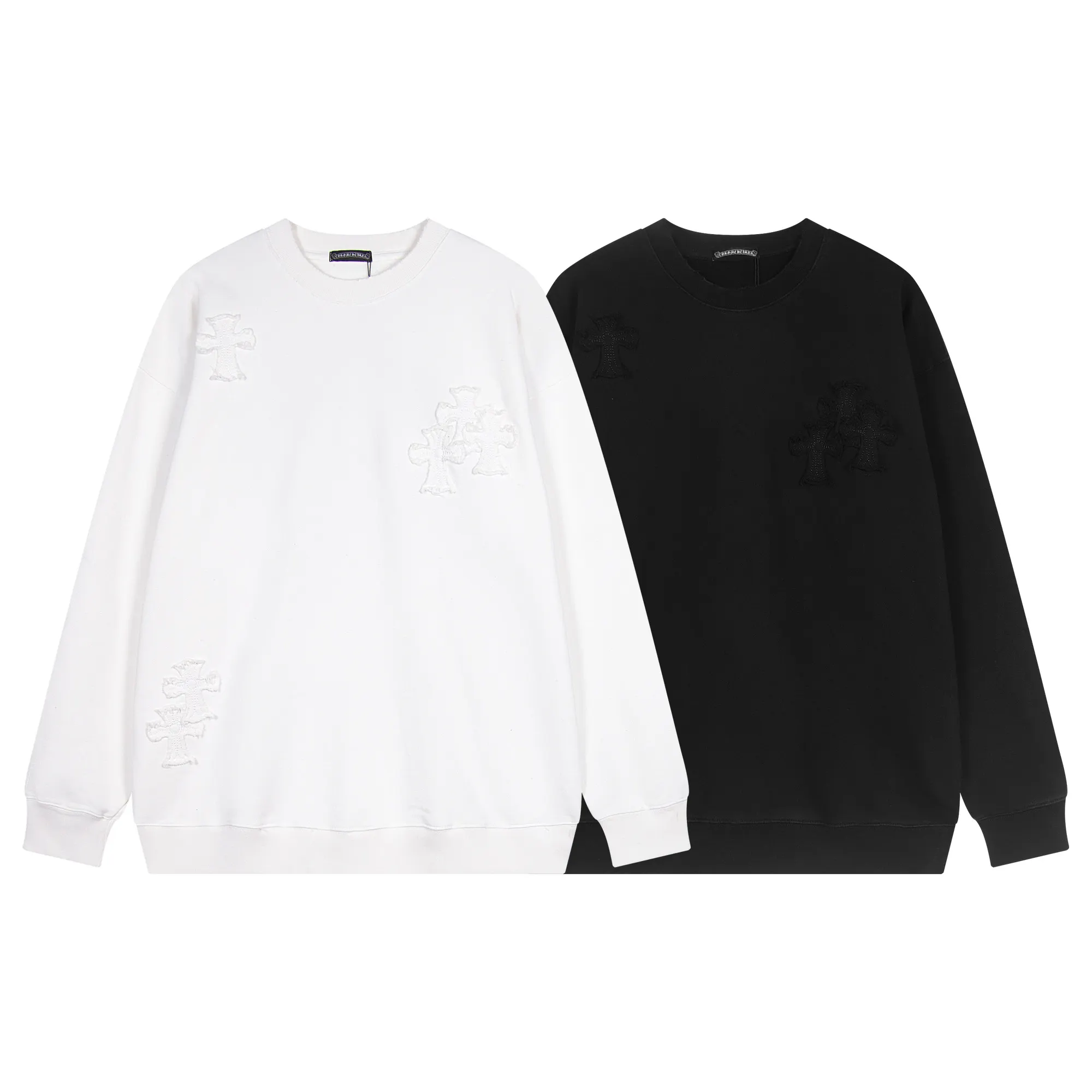 Embellished Cross Patch Crew-Neck Sweatshirt D12515529