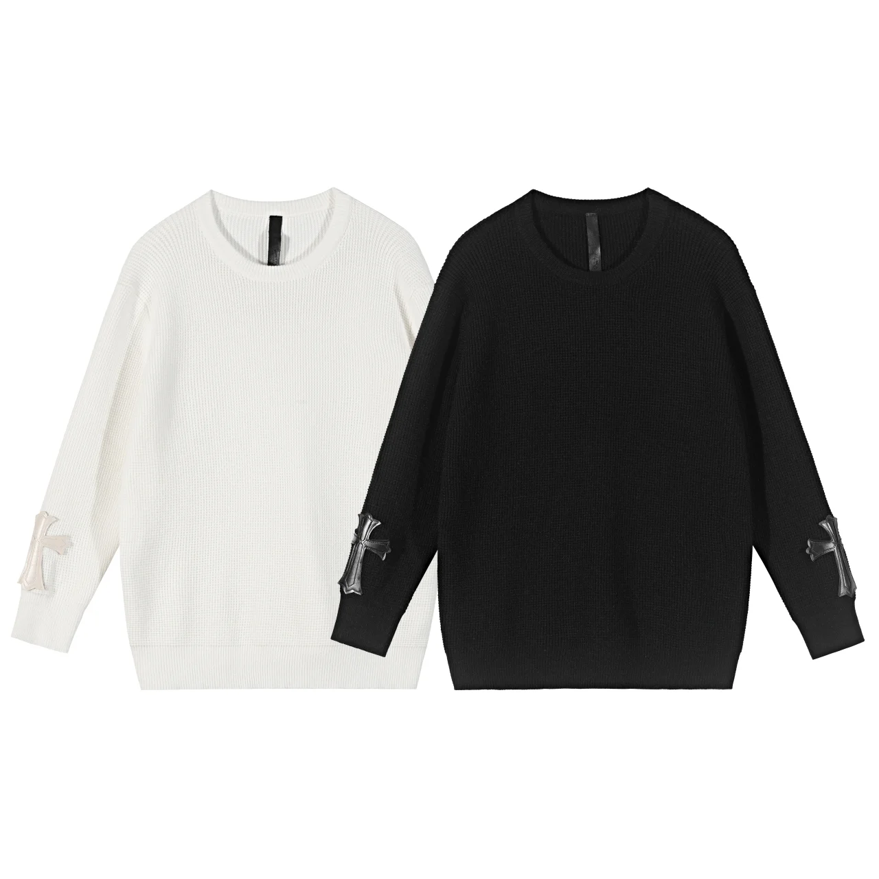 Cross Patch Waffle-Knit Sweater D10015518