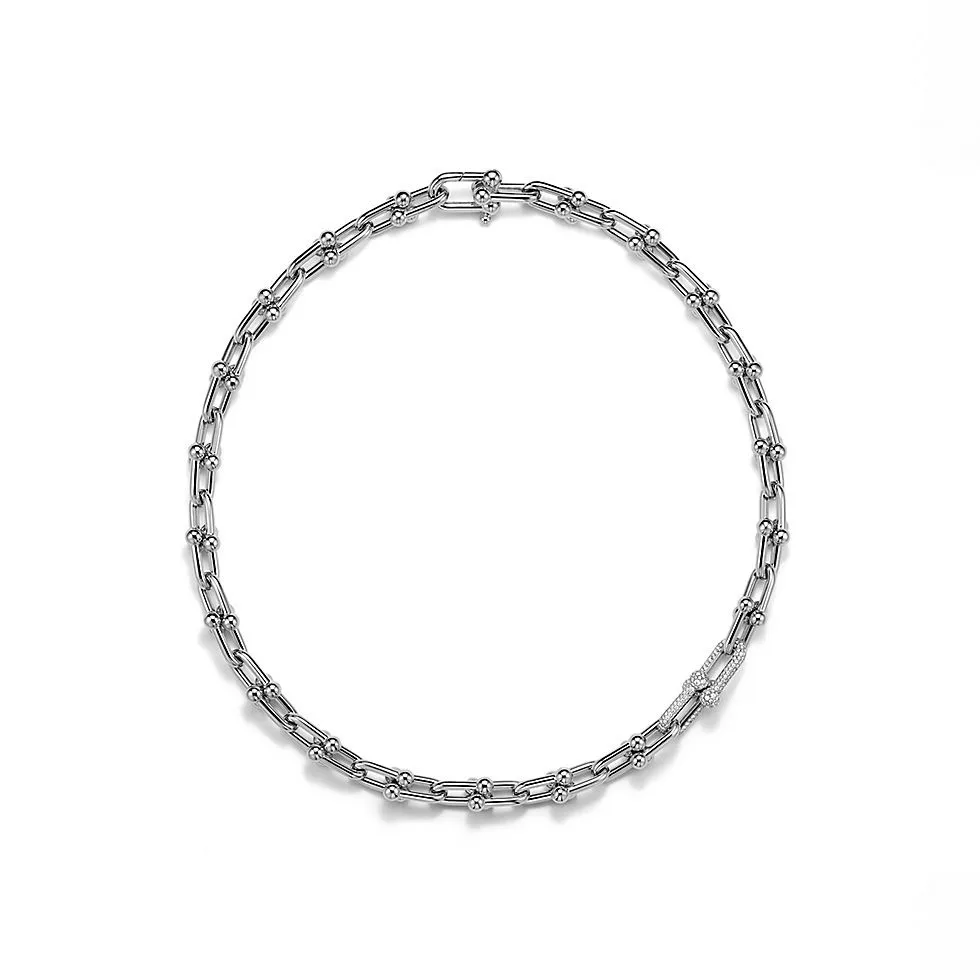 HardWear Graduated Link Necklace in 18K White Gold D24017561