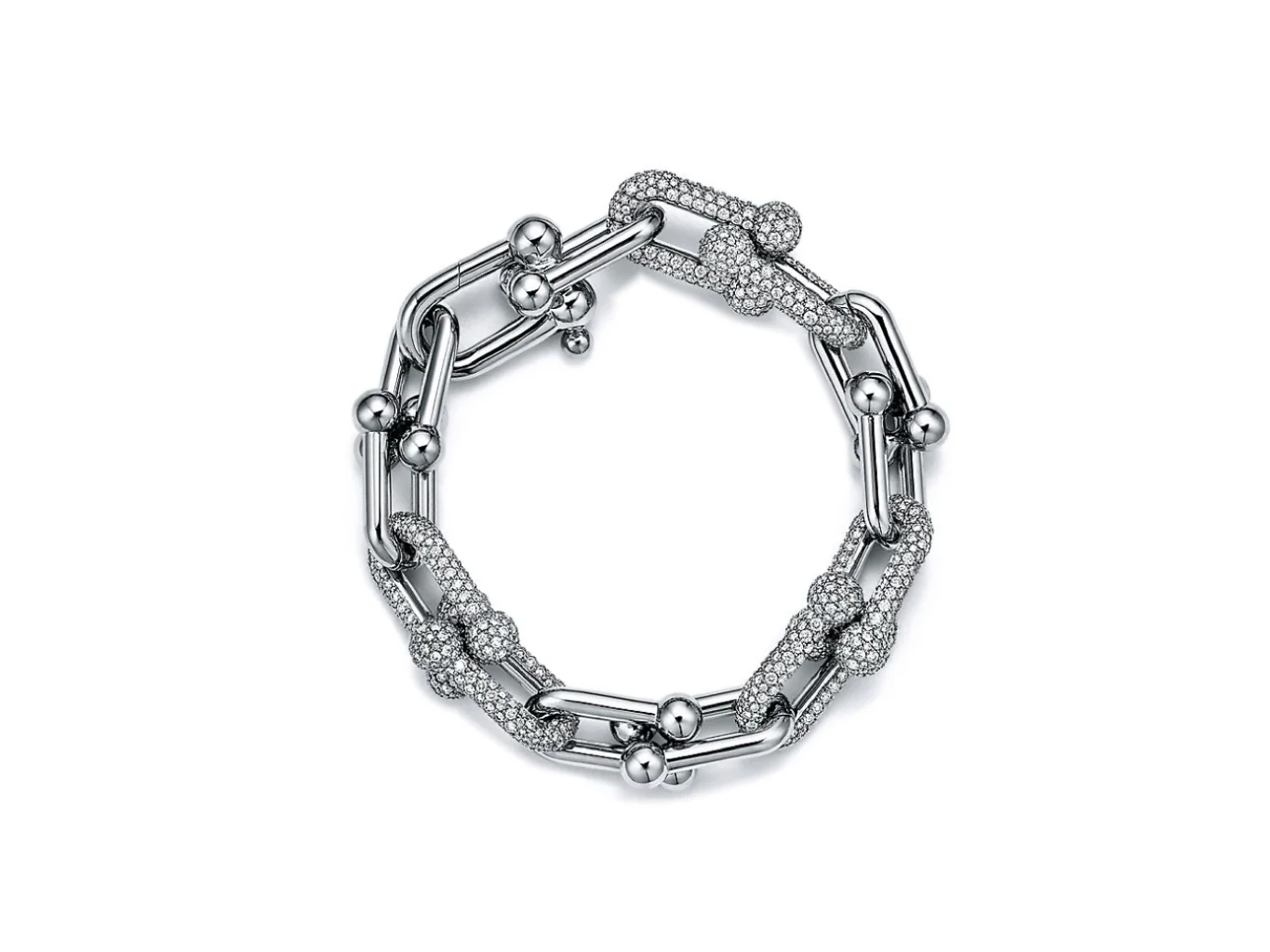 HardWear Pavé Diamond Link Bracelet (18K White Gold-Plated) D18017340