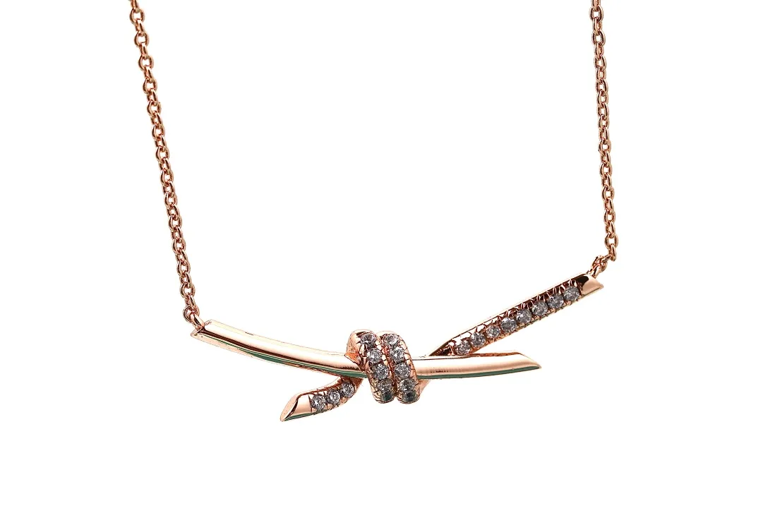 Knot Pendant Necklace (Gold-Plated Brass) D10517016 — view 2