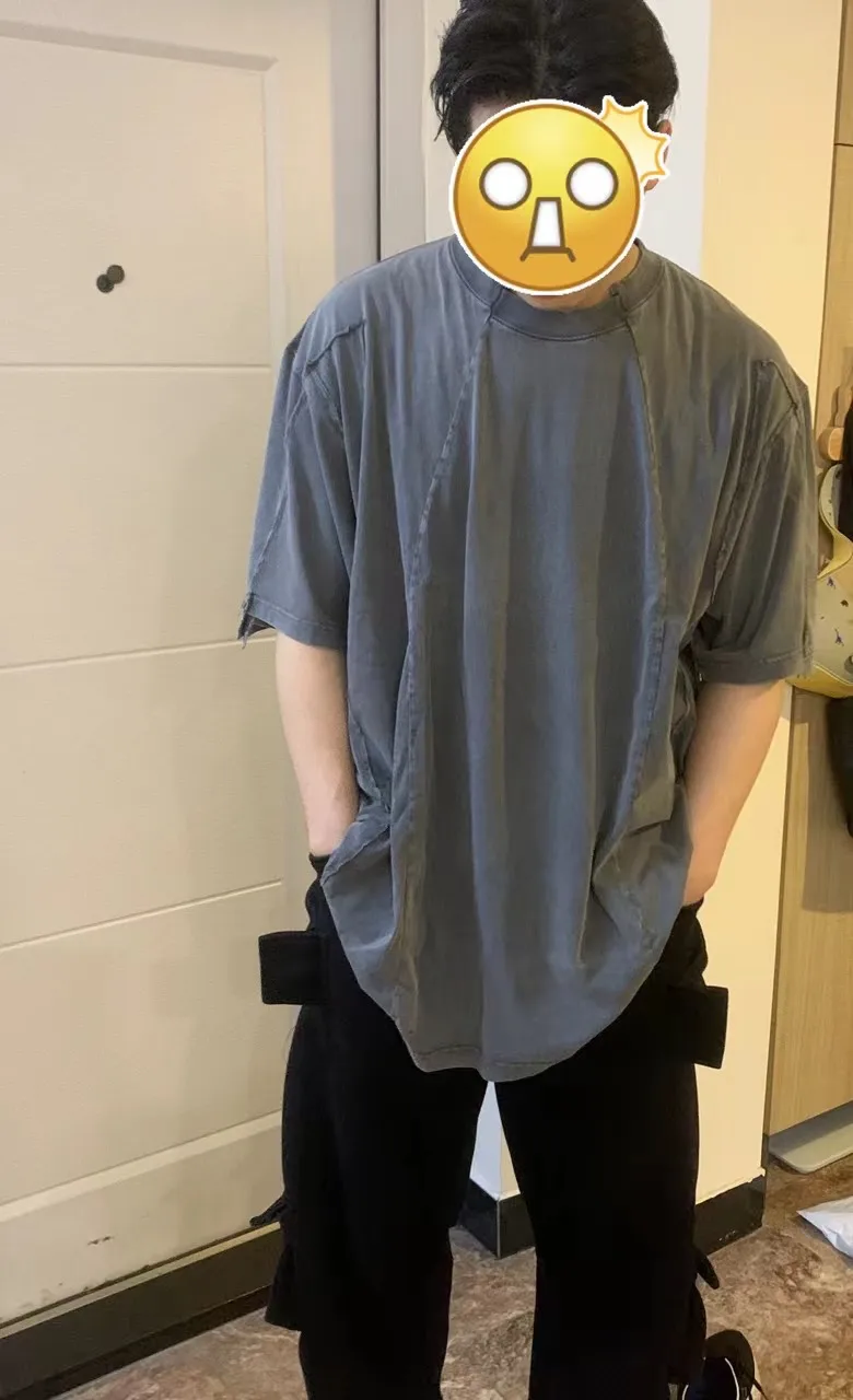 Panelled Washed Cotton T-Shirt D17512750