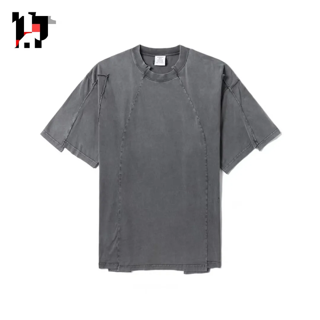 Panelled Washed Cotton T-Shirt D17512750 — view 6