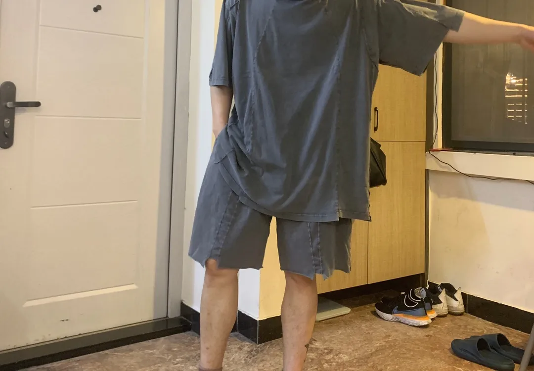 Panelled Washed Cotton Shorts D20012749 — view 8