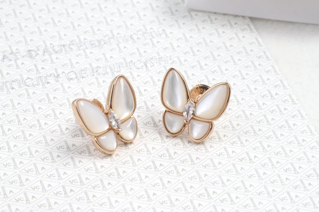 Two Butterfly Mother-of-Pearl Stud Earrings D22516930