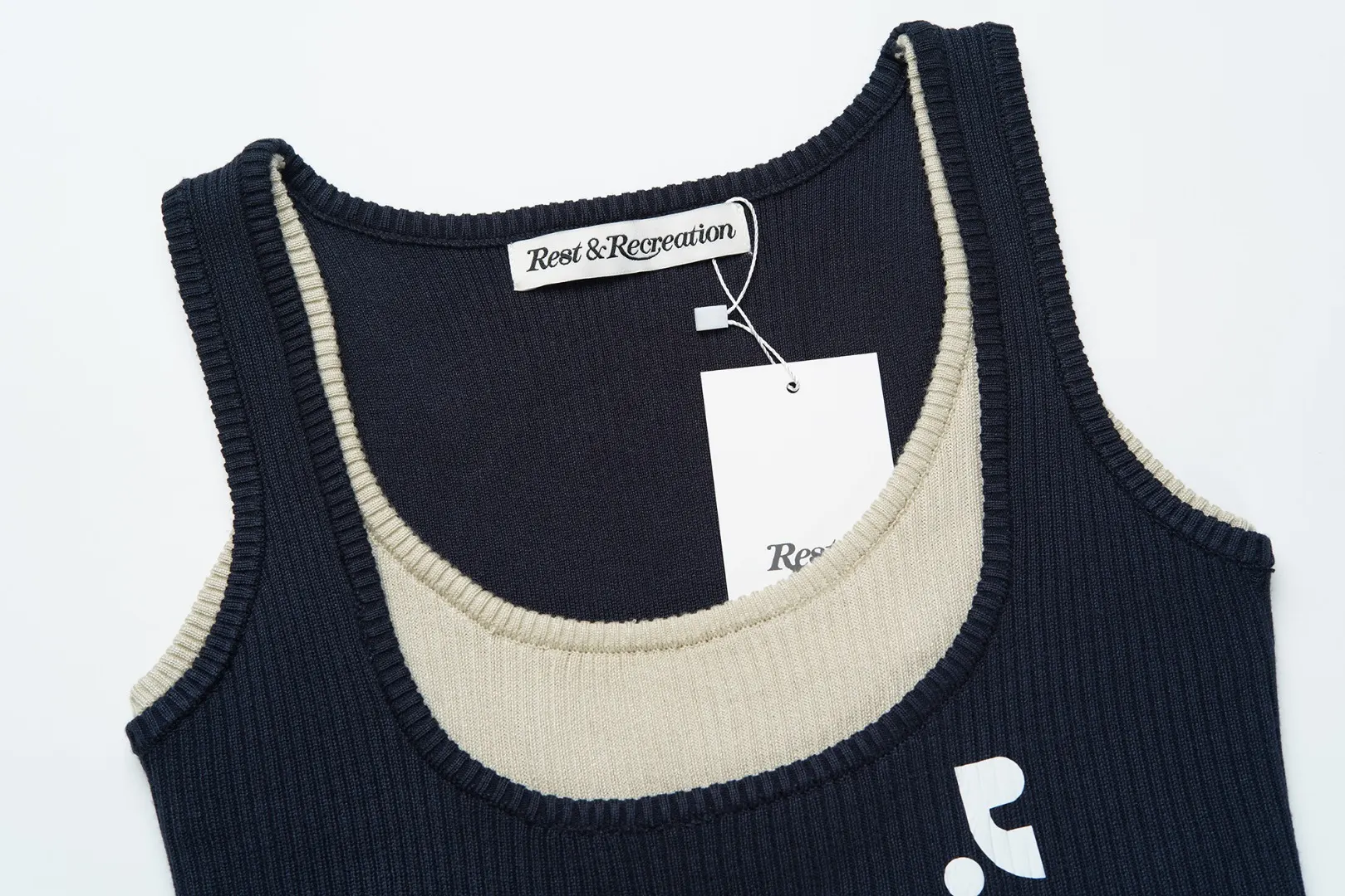 Layered Ribbed Knit Tank Top D4515584 — view 3