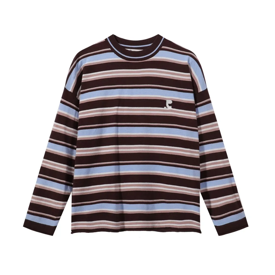 Striped Long-Sleeve Cotton T-Shirt D7515602 — view 2