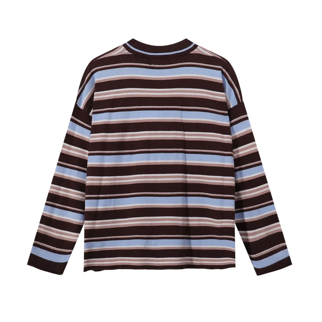 Striped Long-Sleeve Cotton T-Shirt D7515602 — view 3