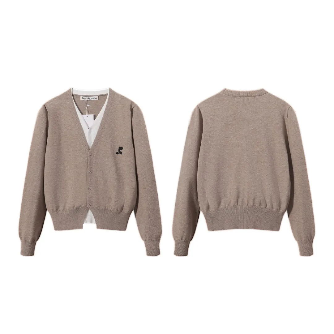 Layered-Effect V-Neck Knit Cardigan D7815577