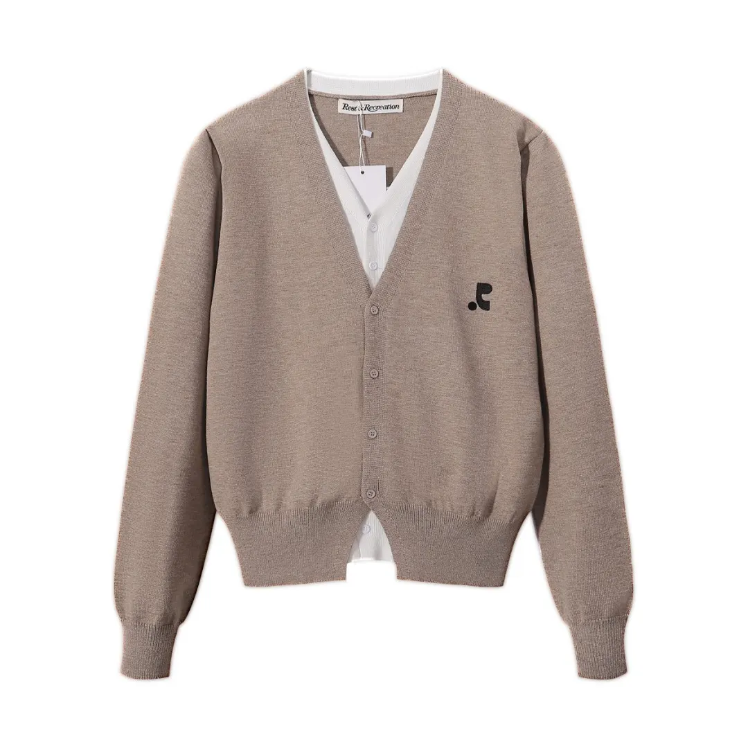 Layered-Effect V-Neck Knit Cardigan D7815577 — view 2