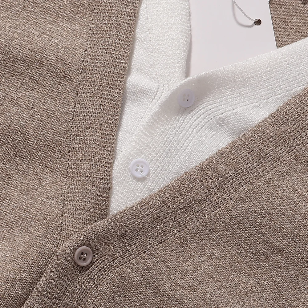 Layered-Effect V-Neck Knit Cardigan D7815577 — view 5