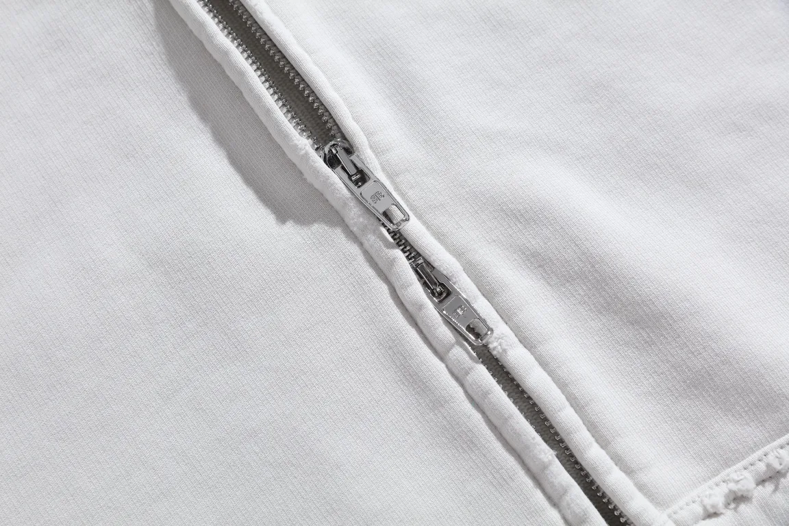 Distressed Logo Print Zip-Up Hoodie D30921330 — view 16