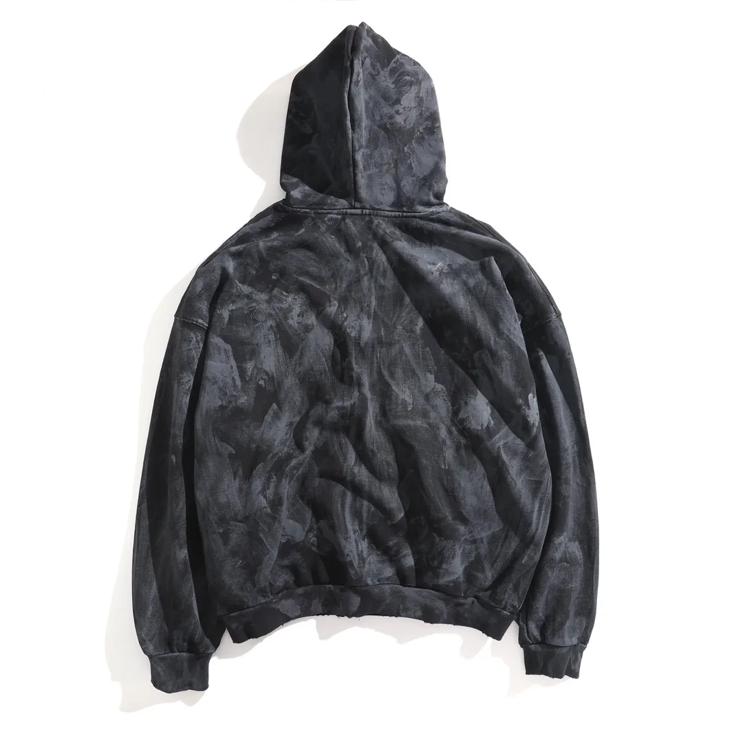 3B Logo Embroidered Mud-Wash Zip-Up Hoodie D31921335 — view 11