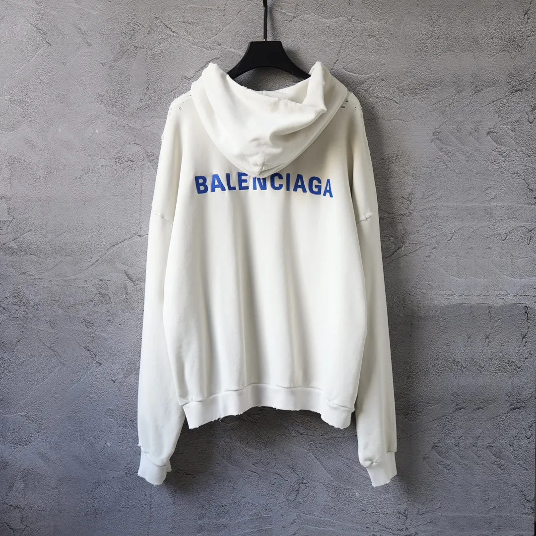 Distressed Logo-Embroidered Zip-Up Hoodie D29921336 — view 2