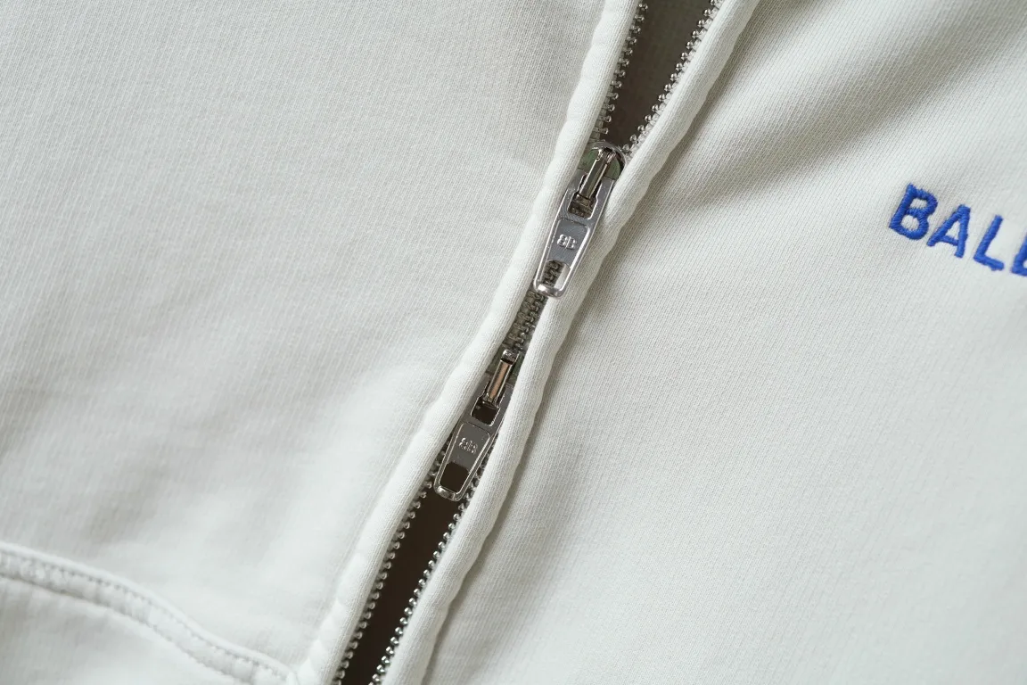 Distressed Logo-Embroidered Zip-Up Hoodie D29921336 — view 6