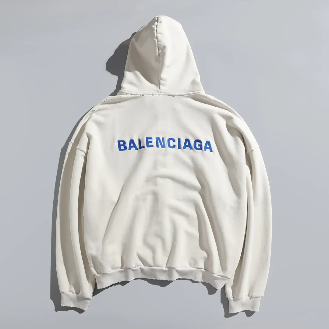Distressed Logo-Embroidered Zip-Up Hoodie D29921336 — view 11
