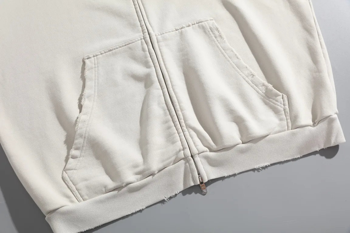 Distressed Logo-Embroidered Zip-Up Hoodie D29921336 — view 14