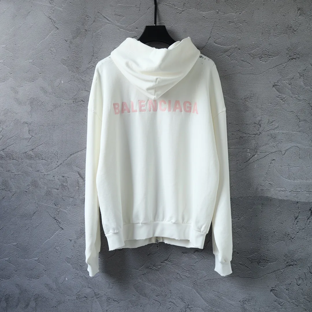 Distressed Logo-Embroidered Zip-Up Hoodie D29921336 — view 20
