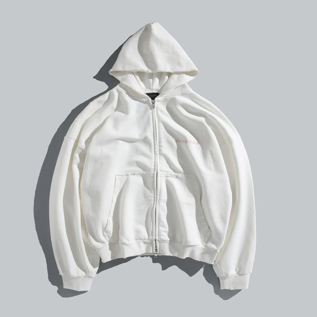 Distressed Logo-Embroidered Zip-Up Hoodie D29921336 — view 28