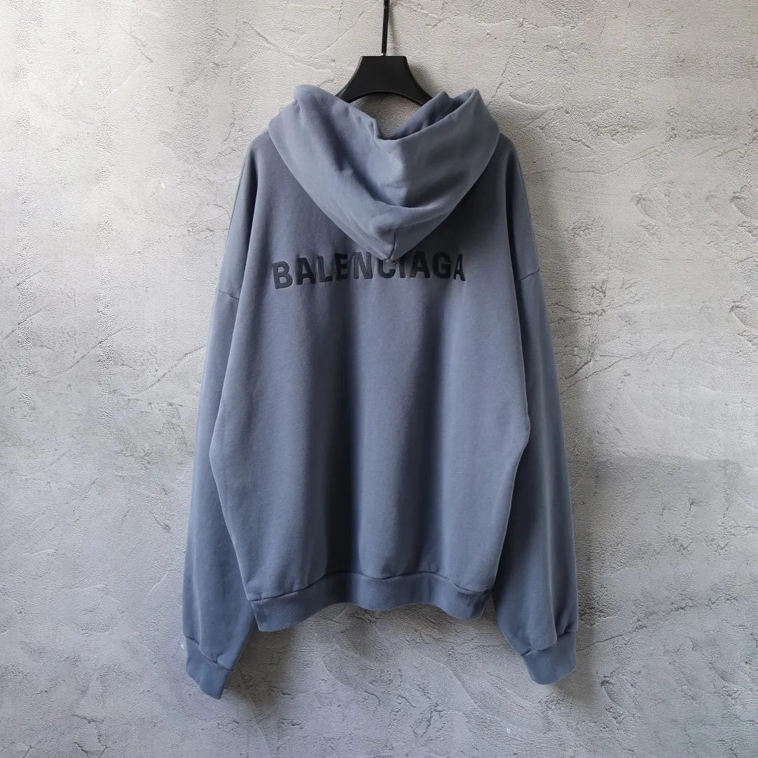 Logo Embroidered Distressed Zip-Up Hoodie D30921338 — view 2