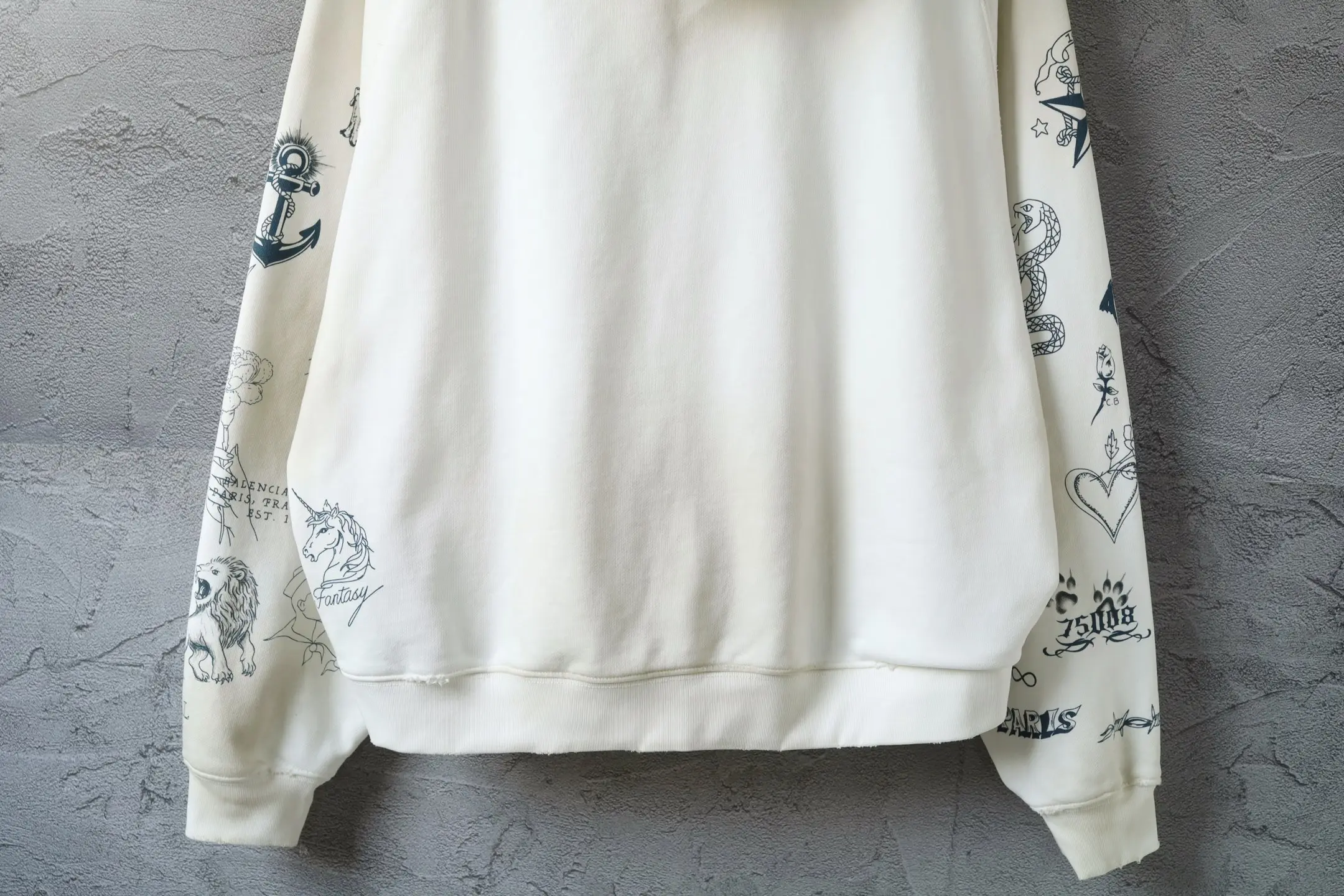 Graphic Print Distressed Zip-Up Hoodie D31918772 — view 5