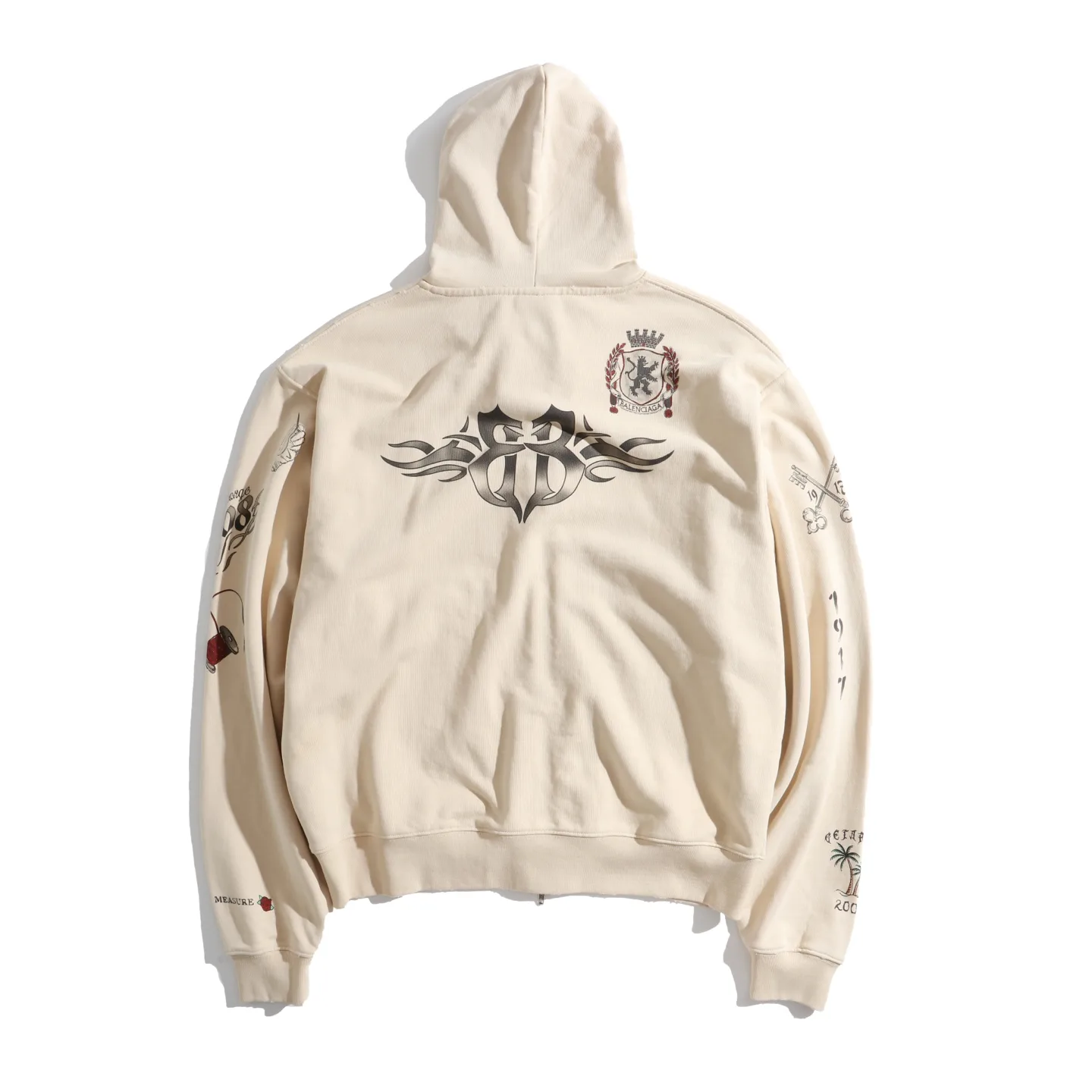 Graffiti Print Zip-Up Hoodie D31921309 — view 2