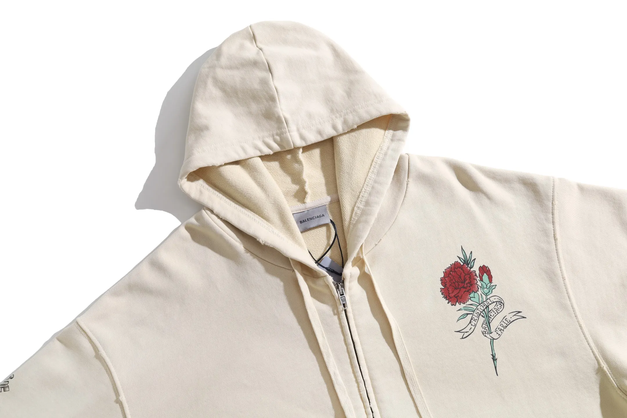 Graffiti Print Zip-Up Hoodie D31921309 — view 3