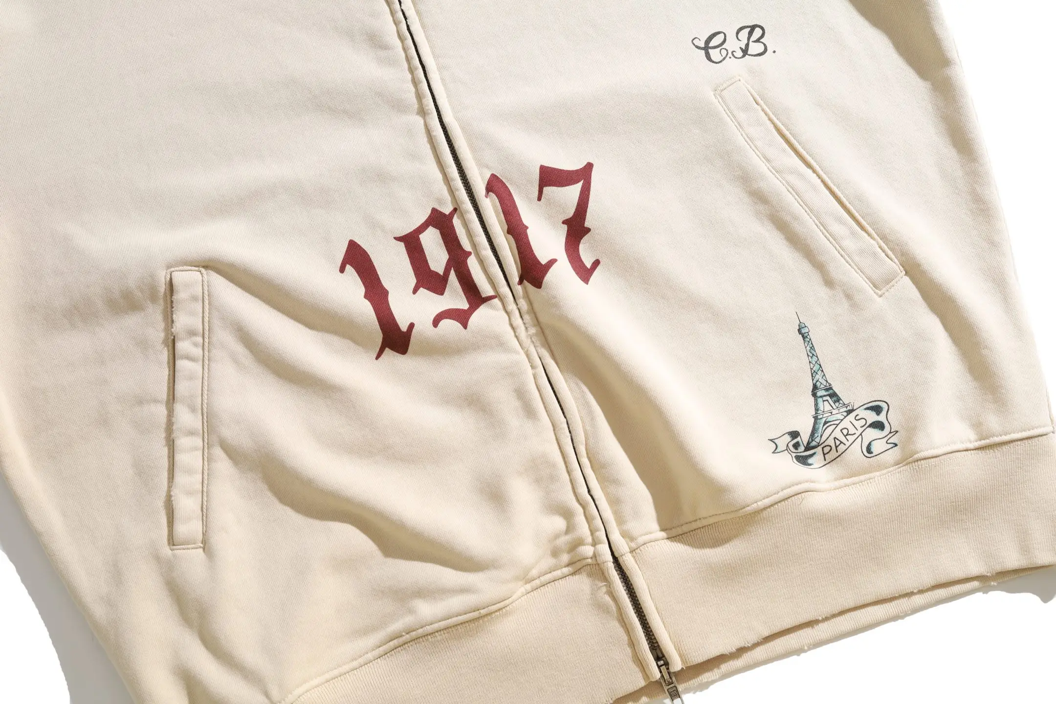 Graffiti Print Zip-Up Hoodie D31921309 — view 5