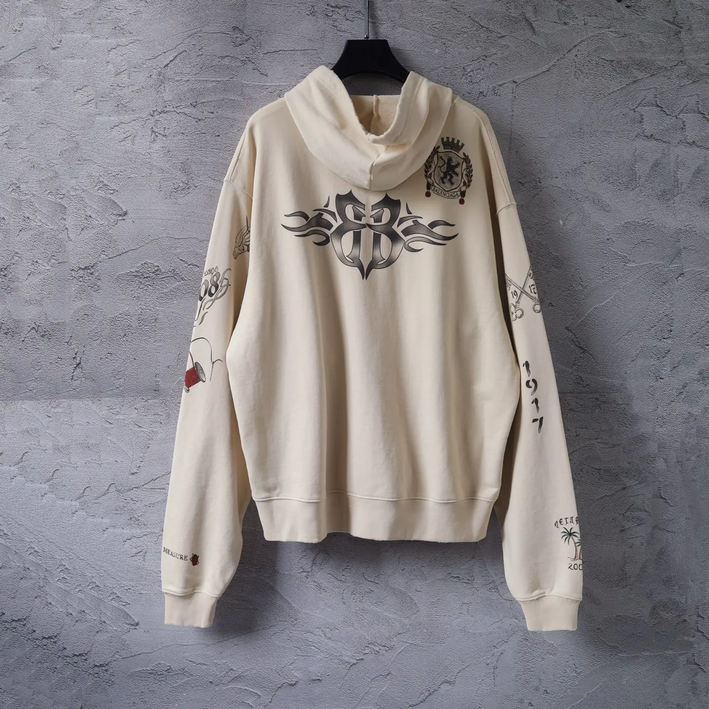 Graffiti Print Zip-Up Hoodie D31921309 — view 11