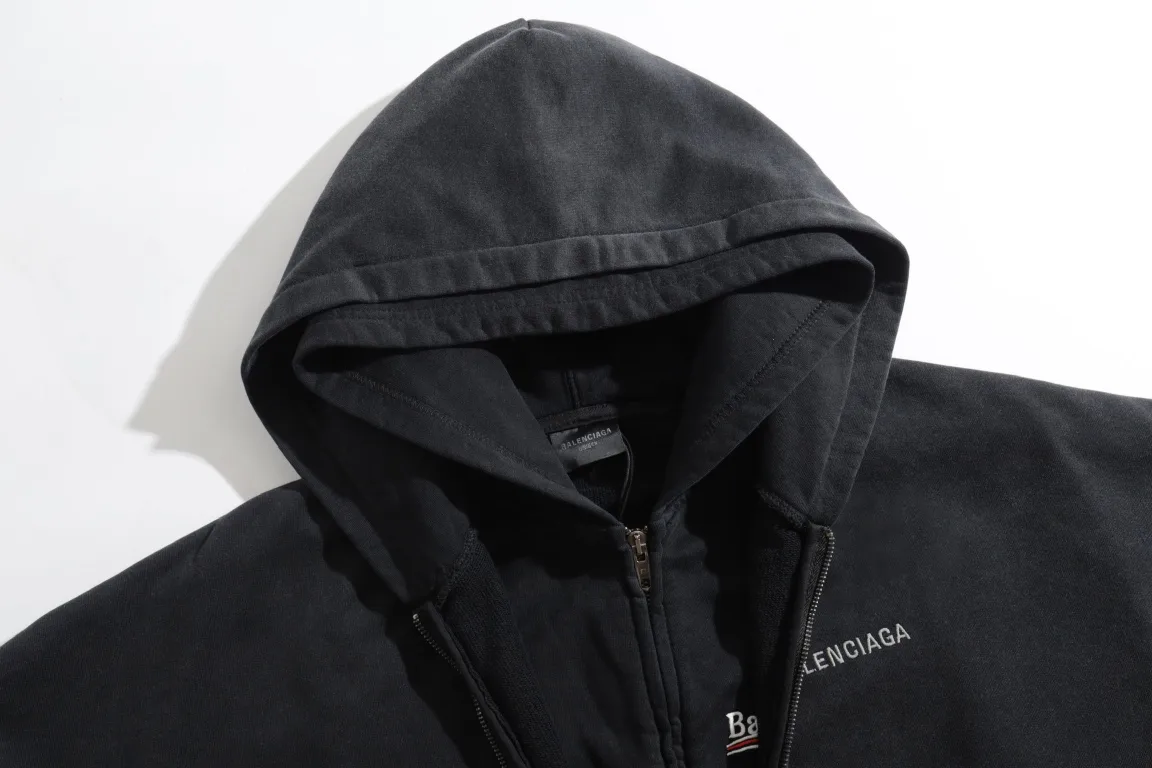 Logo-Embroidered Layered Zip-Up Hoodie D49921273 — view 5