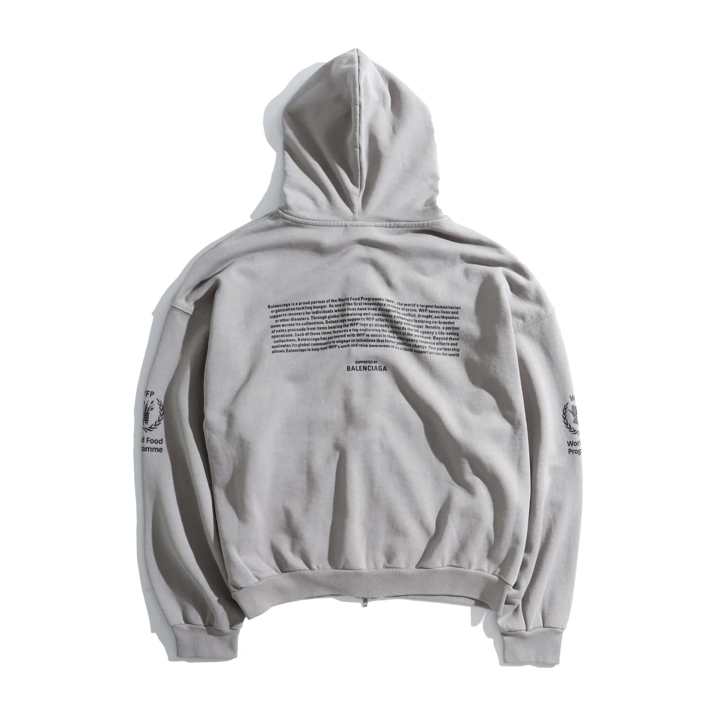 WFP Logo Print Zip-Up Hoodie D29921308 — view 11