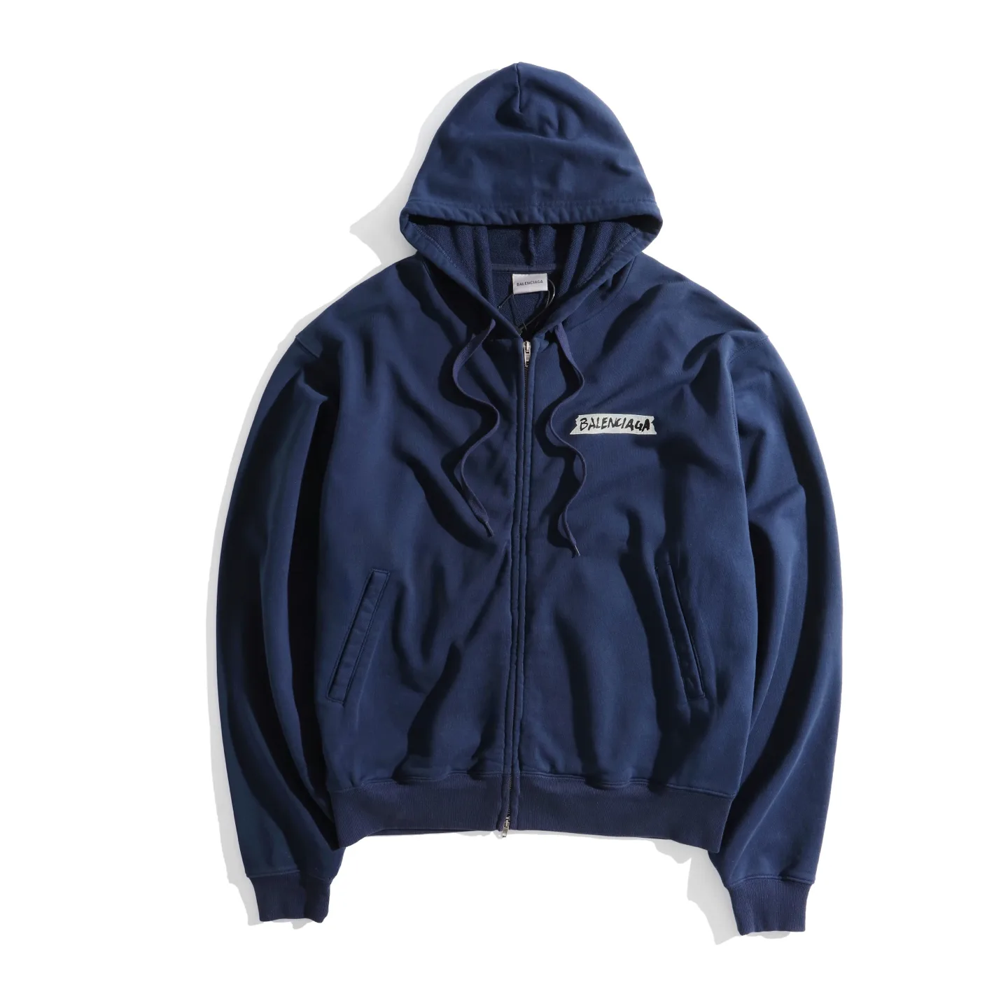 Tape Logo Zip-Up Cotton Hoodie D29921310