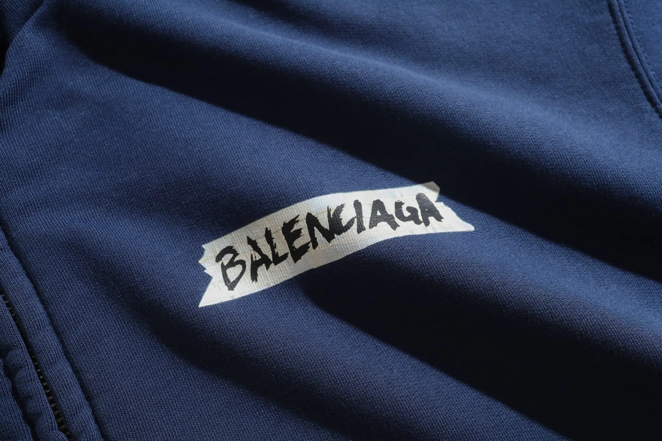 Tape Logo Zip-Up Cotton Hoodie D29921310 — view 4
