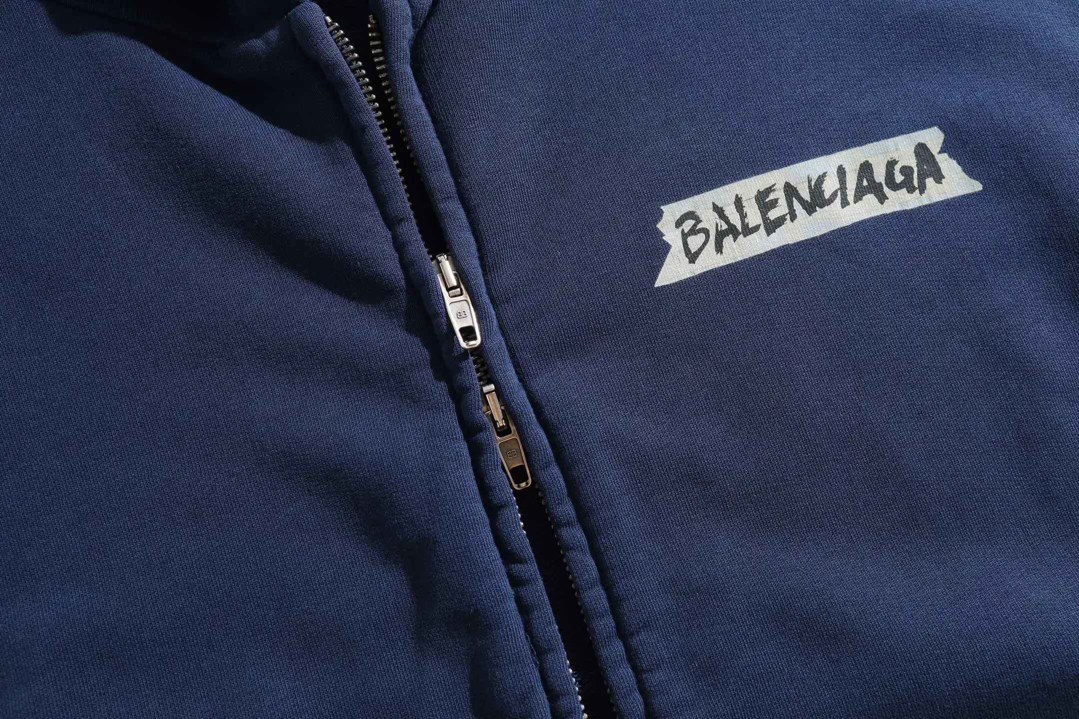 Tape Logo Zip-Up Cotton Hoodie D29921310 — view 7