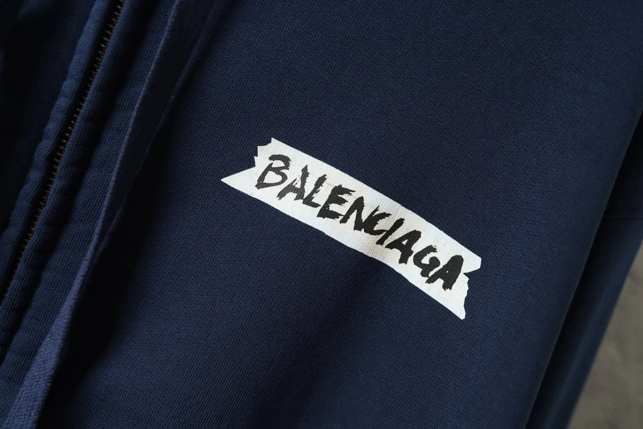 Tape Logo Zip-Up Cotton Hoodie D29921310 — view 12