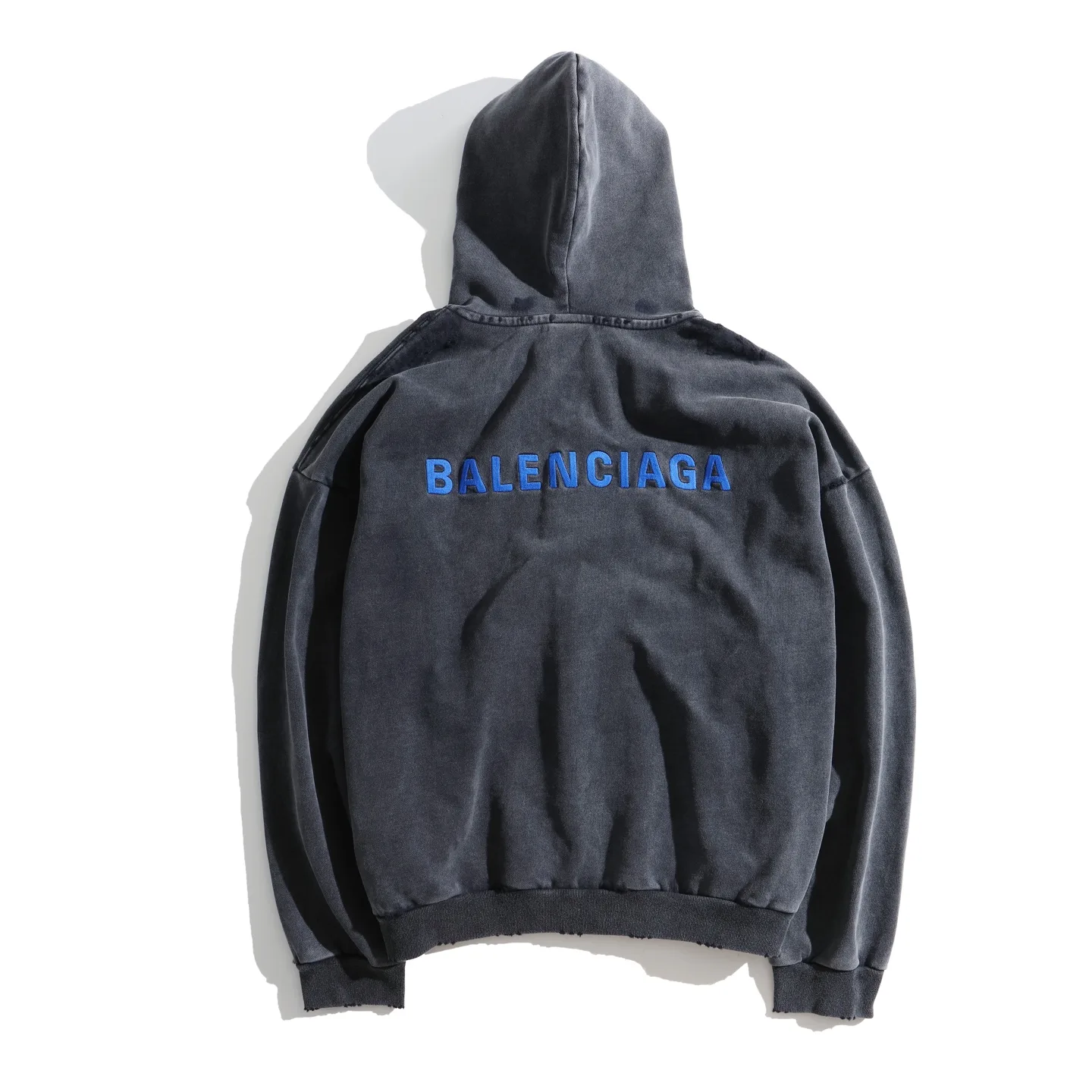 Logo Embroidered Distressed Zip-Up Hoodie D31918771 — view 2