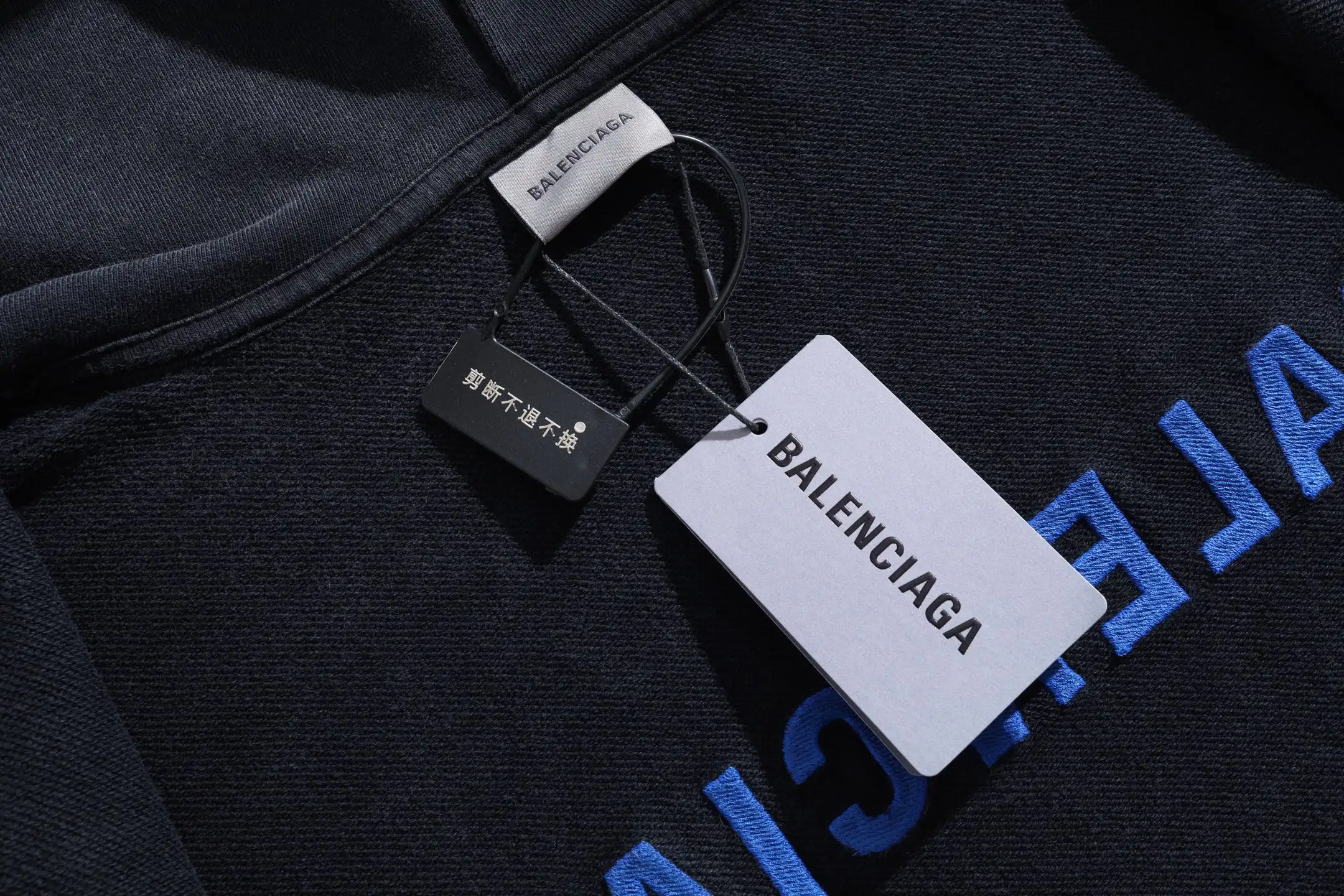 Logo Embroidered Distressed Zip-Up Hoodie D31918771 — view 8
