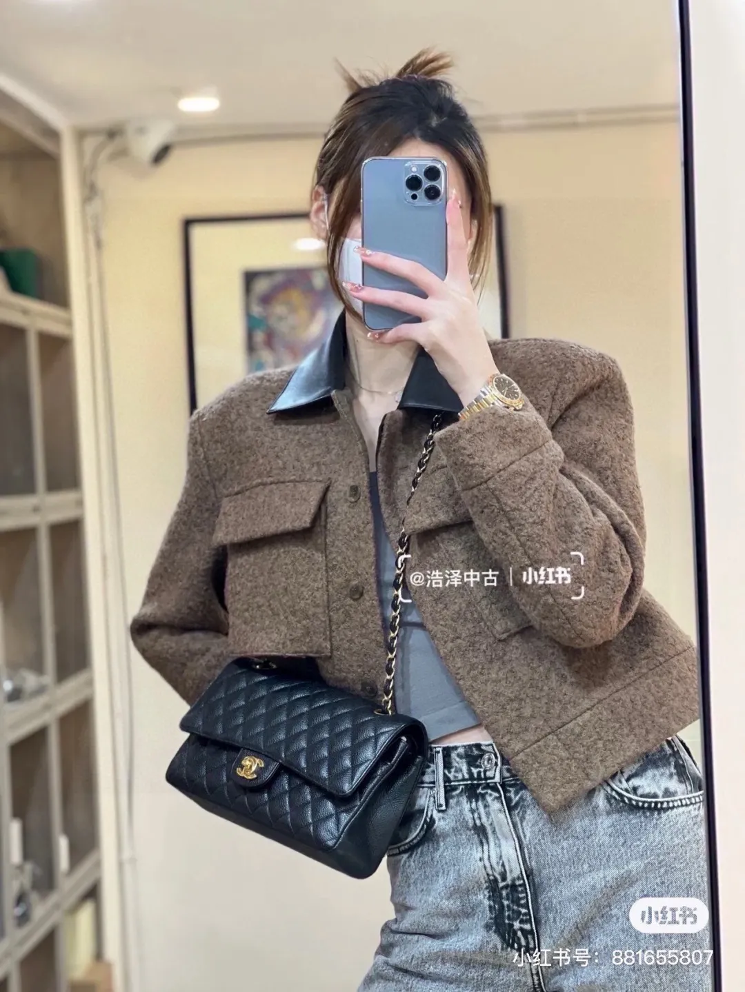 Classic Flap Bag in Caviar Leather D32017928 — view 3