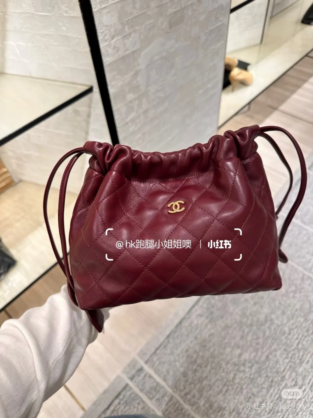 Chanel Quilted Leather Drawstring Bucket Bag D34018087