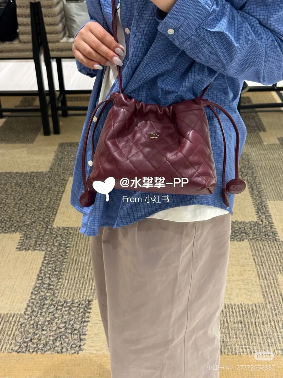 Chanel Quilted Leather Drawstring Bucket Bag D34018087 — view 2