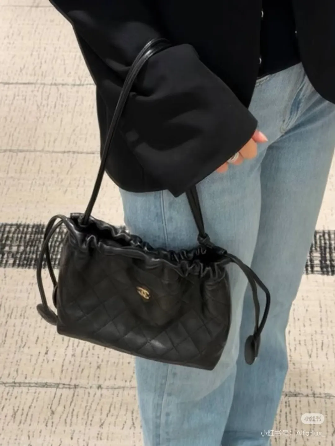 Chanel Quilted Leather Drawstring Bucket Bag D34018087 — view 7