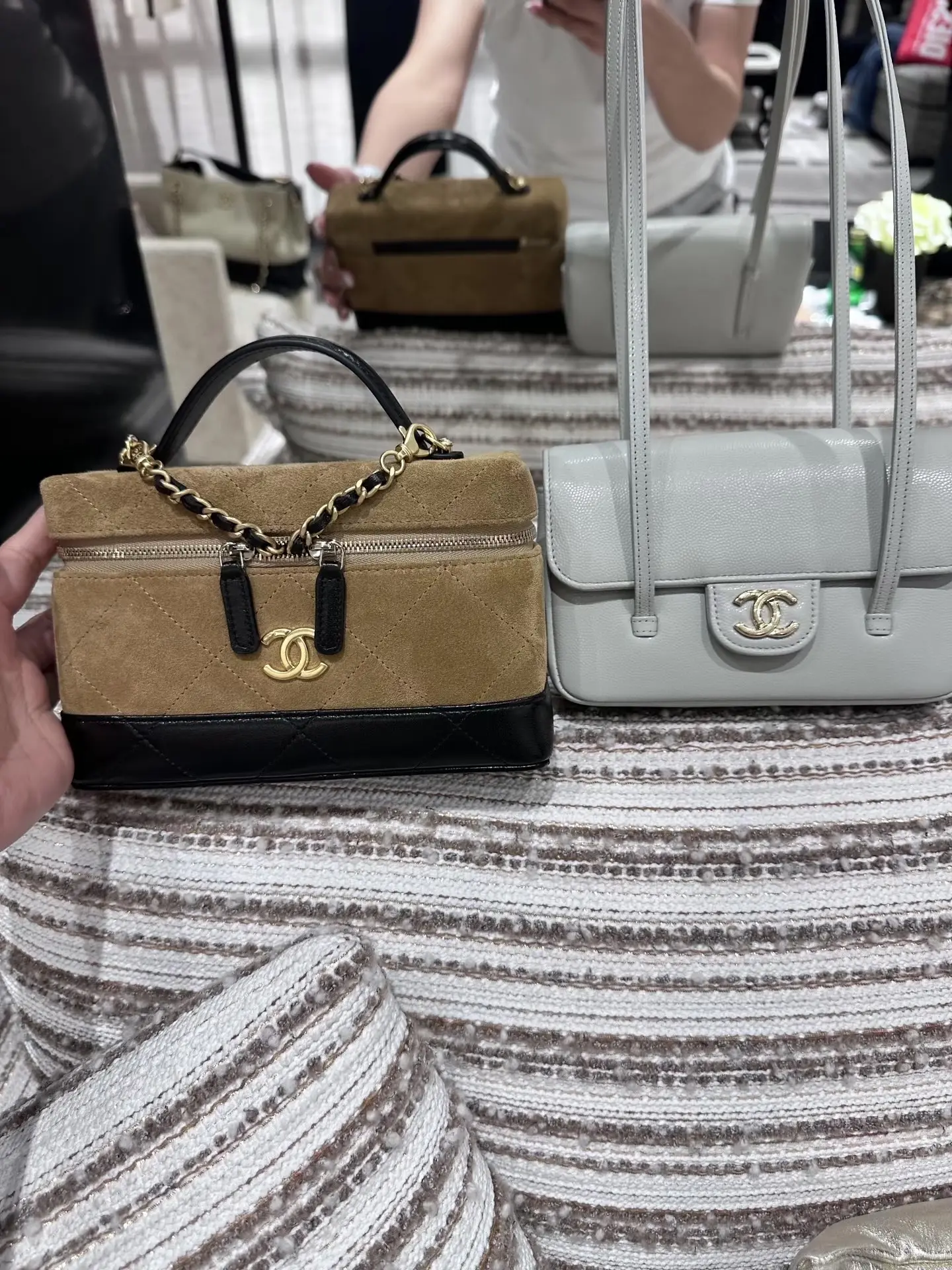 Suede & Leather Vanity Case Bag D35518173 — view 5