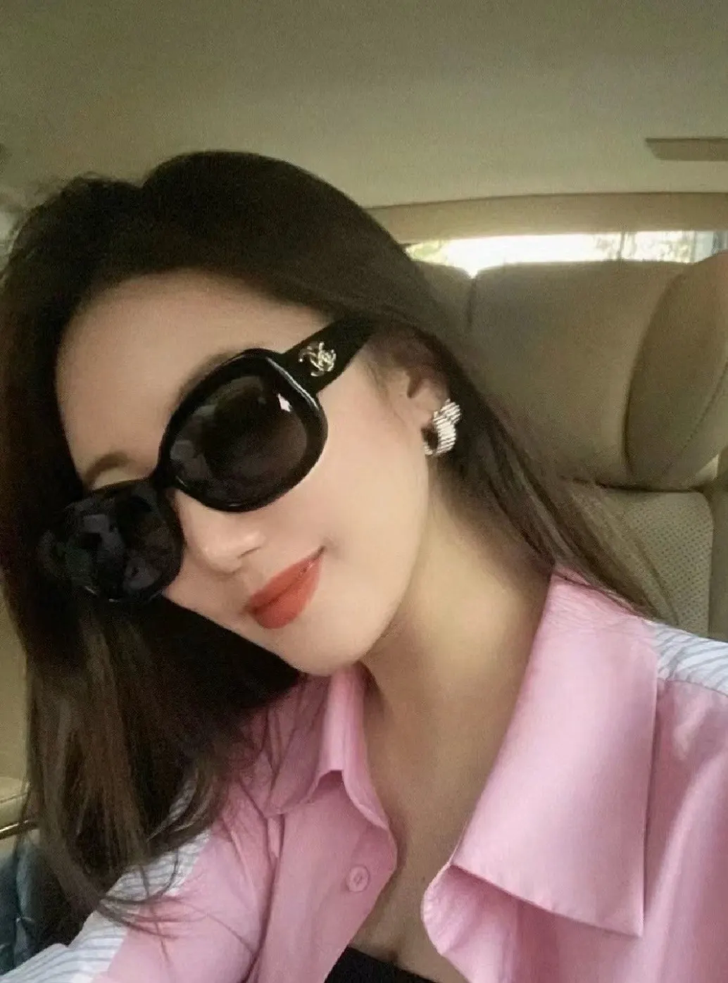 Oval Polarized Sunglasses with Crystal Logo D20018543 — view 4