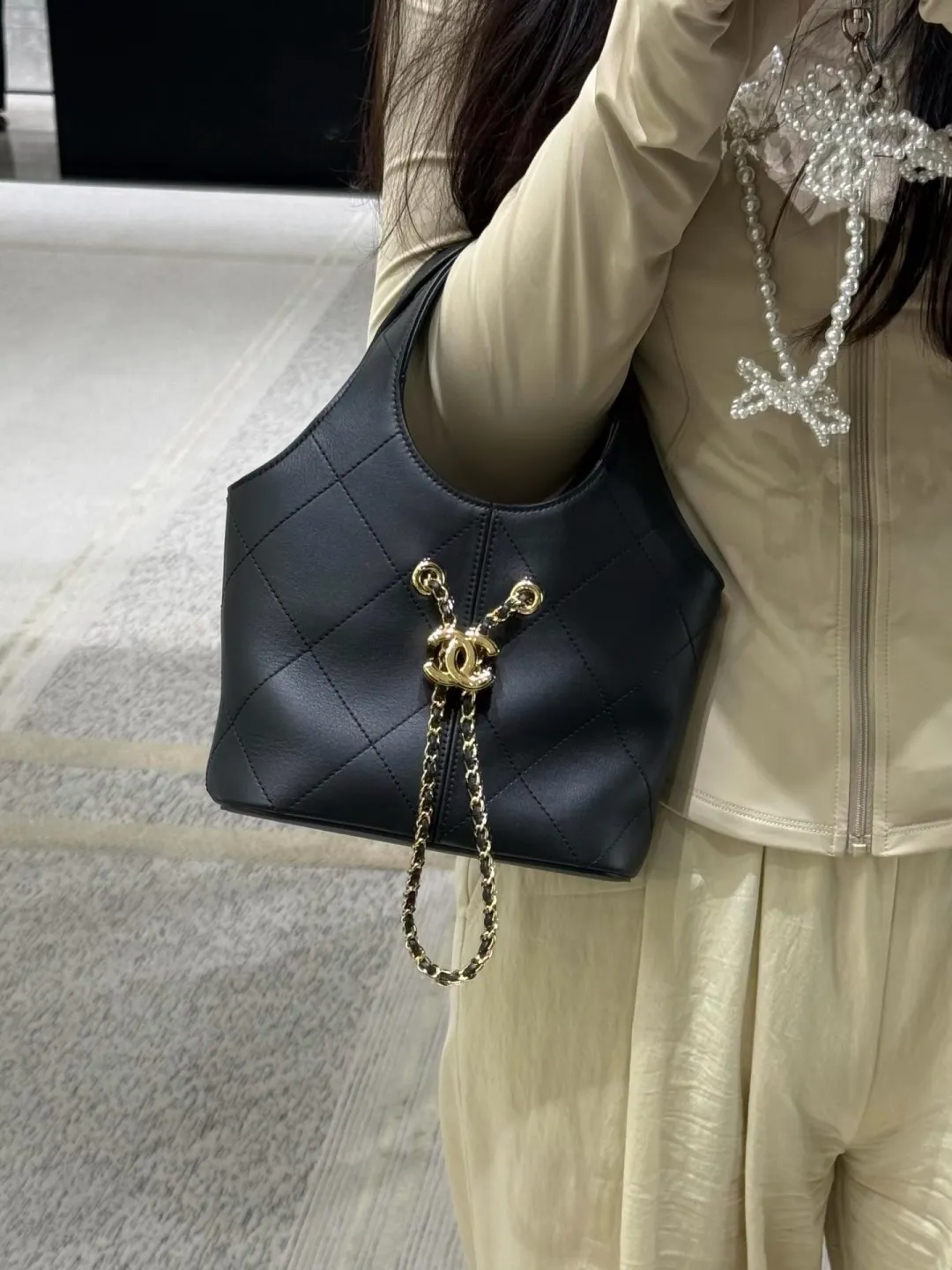 Chanel Quilted Leather Bucket Bag D28518506