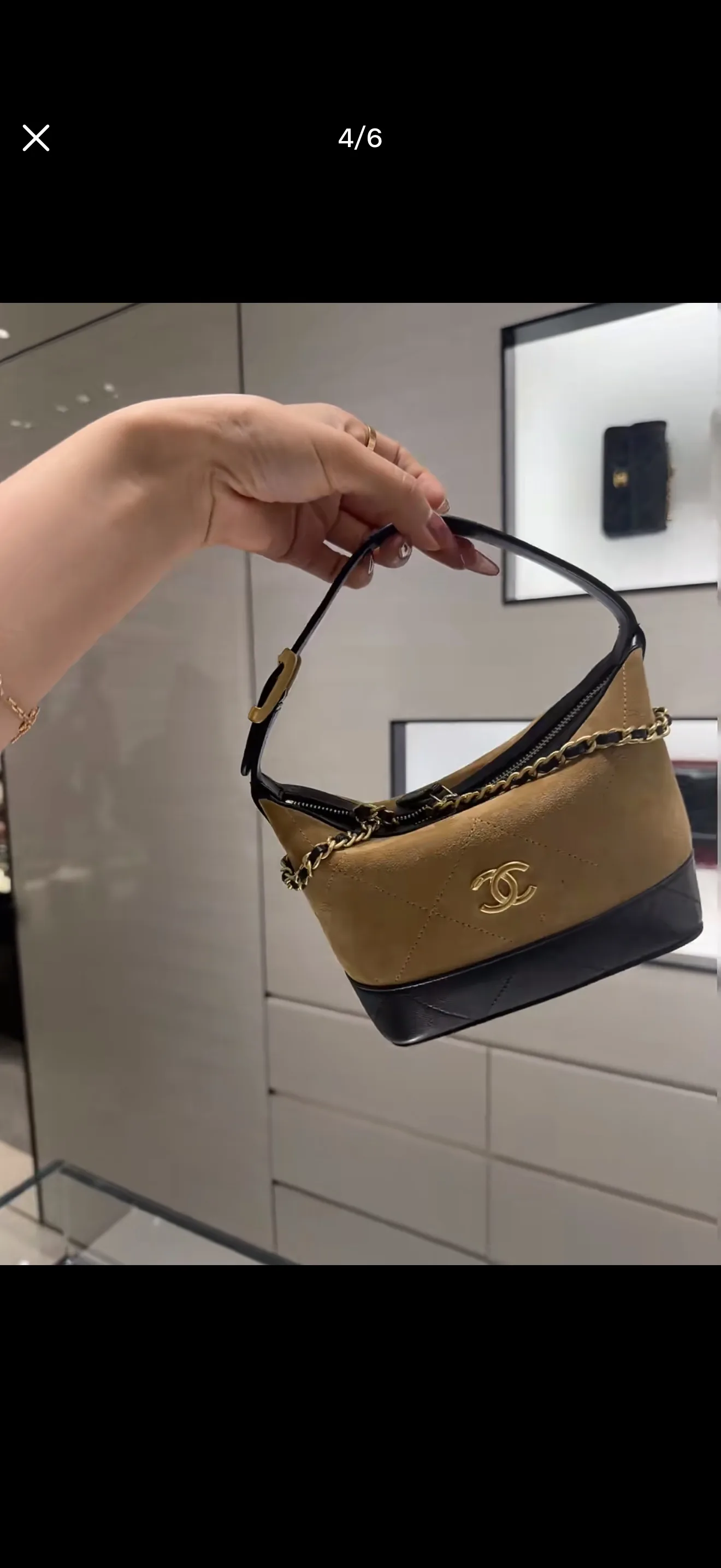 Chanel 26S Suede & Leather Lunch Box Bag D35518171 — view 3