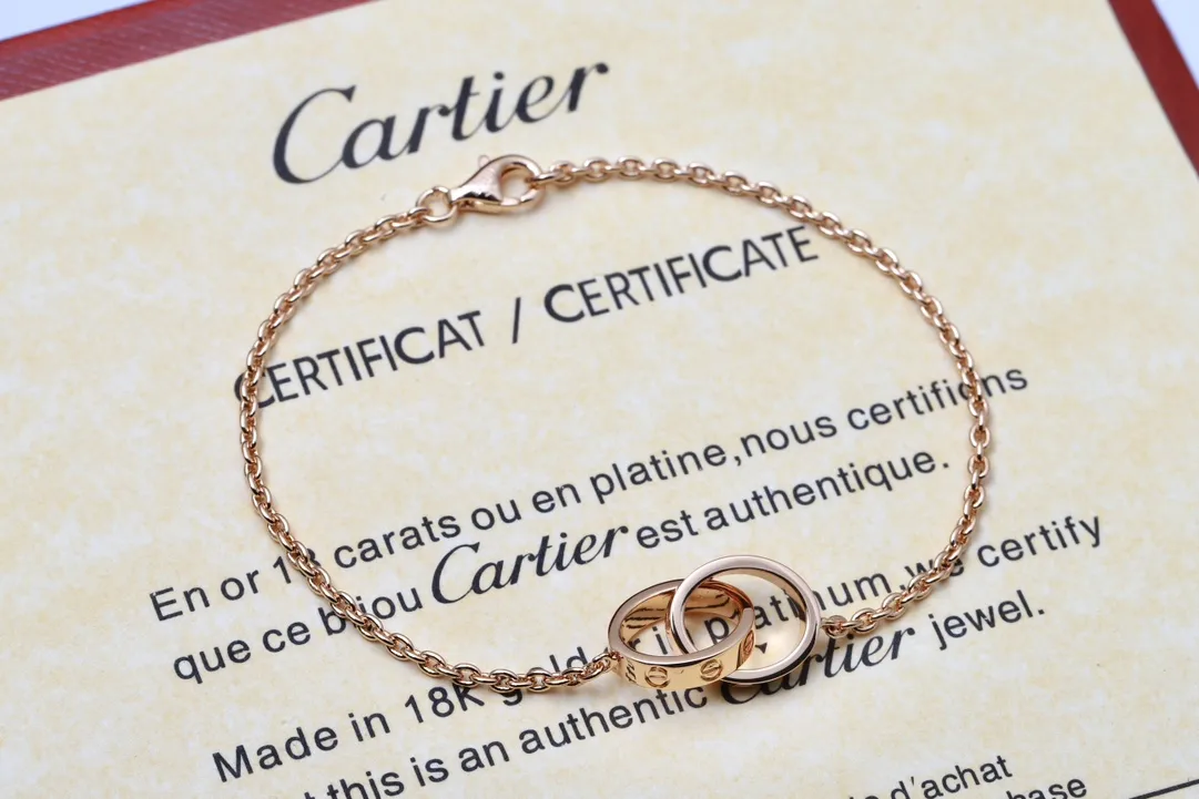 Love Interlocking Double Ring Bracelet D15016886 — view 3