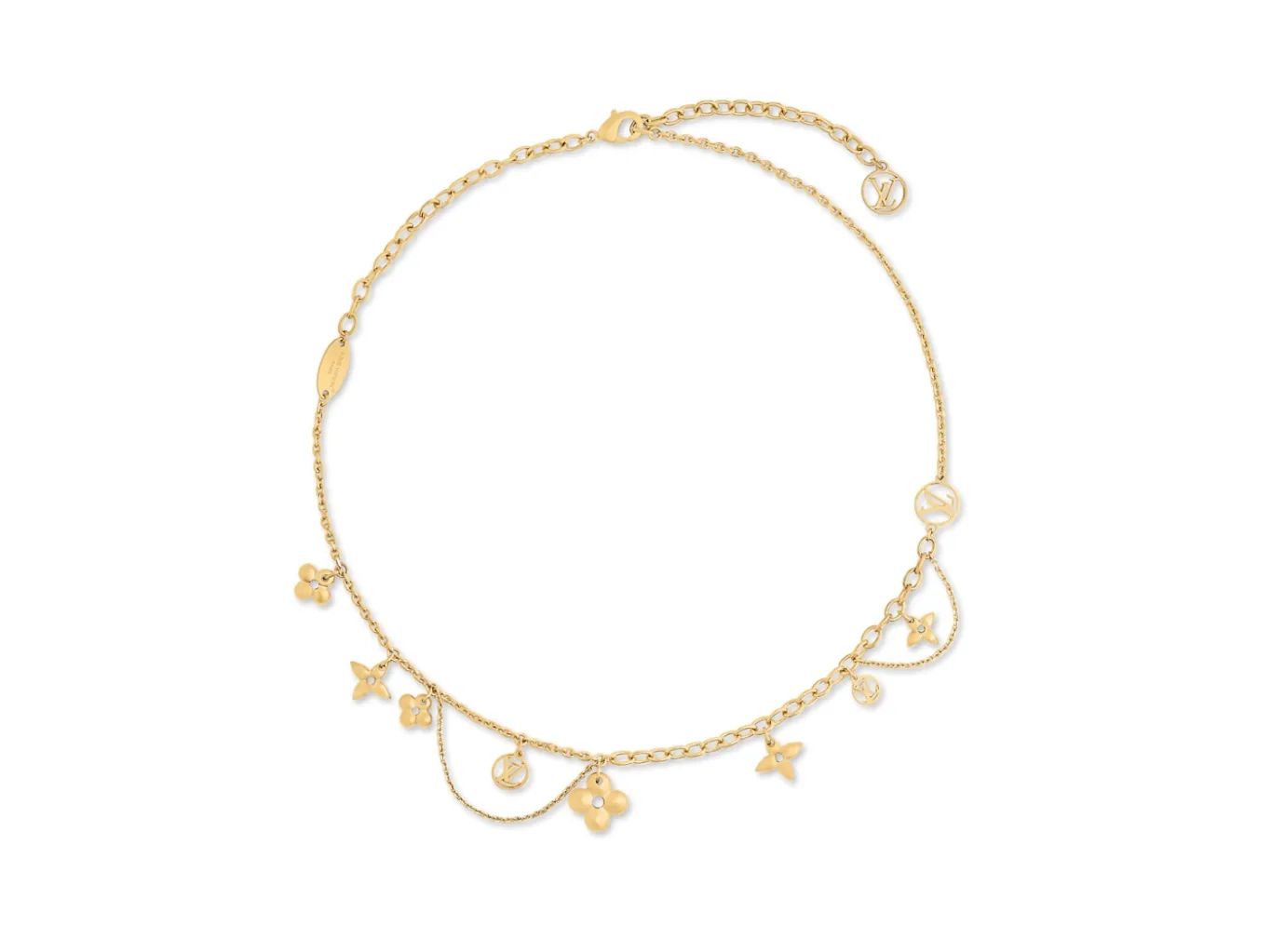 Monogram Flower Charm Necklace D13517637
