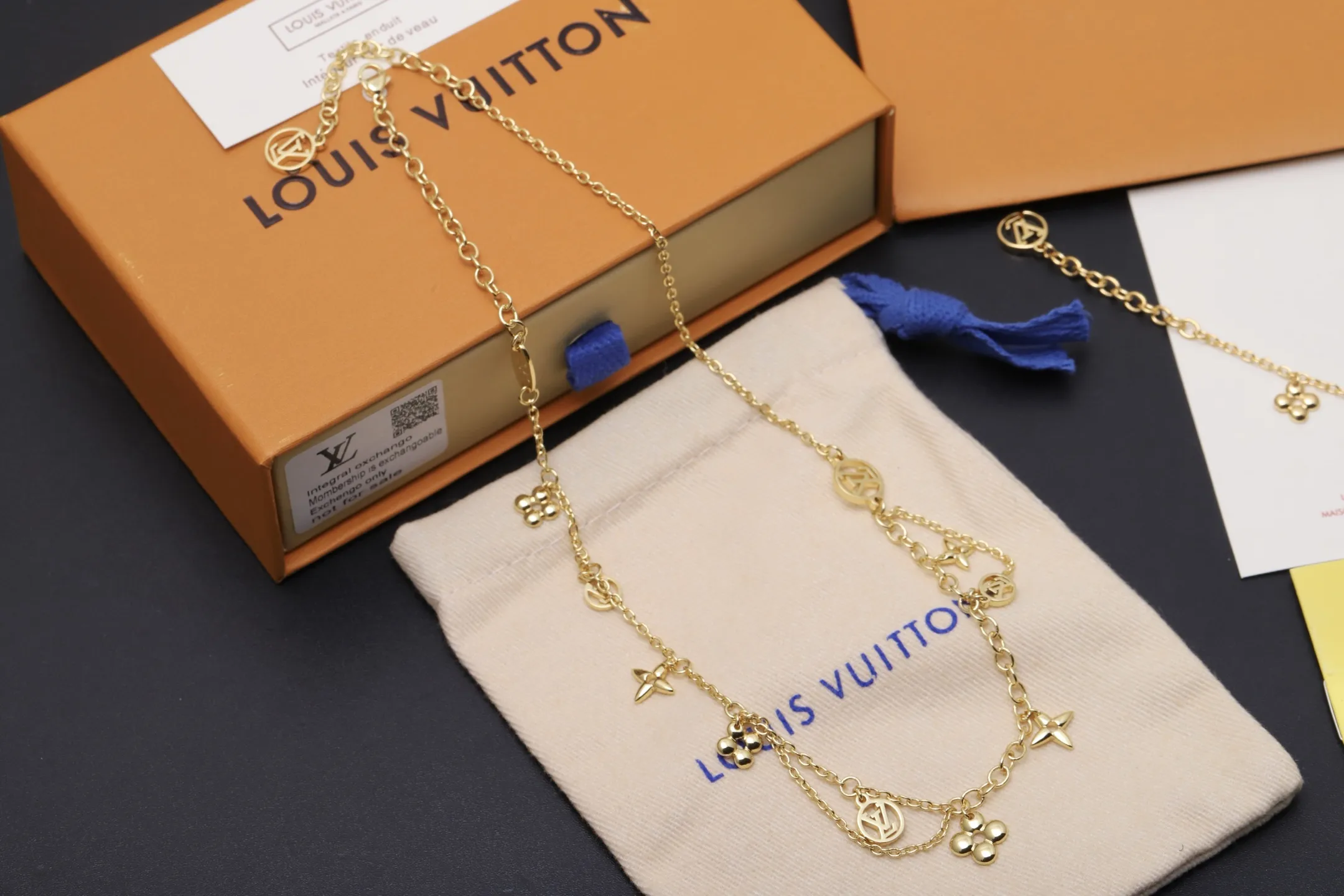 Monogram Flower Charm Necklace D13517637 — view 3