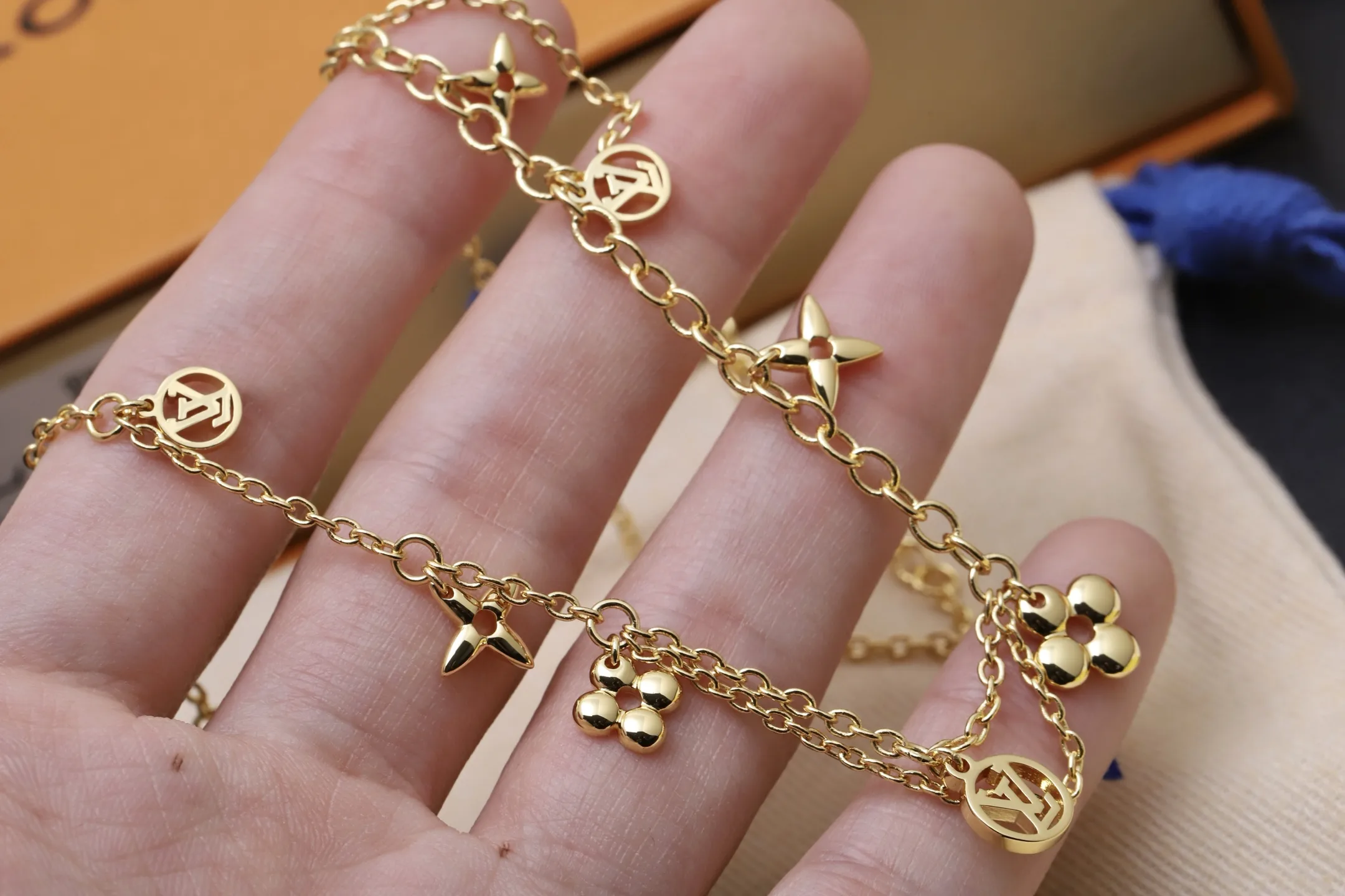 Monogram Flower Charm Necklace D13517637 — view 4