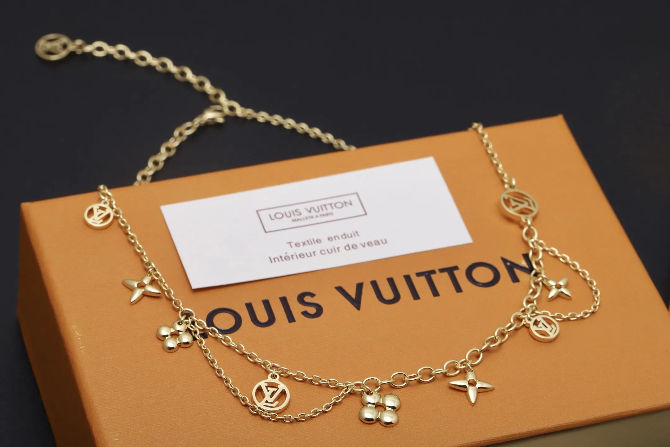 Monogram Flower Charm Necklace D13517637 — view 7